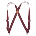 thumbnail image 3 of SGFCWSX Men's Dotted Elastic Suspenders, Casual Adjustable 4-Clip Formal Suspenders Wine, 3 of 4
