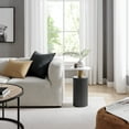 thumbnail image 6 of Danya B. Fritz Midcentury Modern Column Side Accent Table with Textured Black Base Gold Metal Column Accents and Faux Marble Laminate Tabletop, 6 of 11