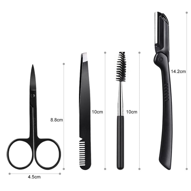 Kit para dar forma a las cejas 4 Uds juego de tijeras para cejas de acero inoxidable cuchillo para dar forma a las cejas Clip cosmético hermosas herramientas de maquillaje ANGGREK Otros