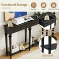 thumbnail image 6 of Harper & Bright Designs Vintage Console Table with Storage, Narrow Entryway Table with Drawer and Open Shelf, Black, 6 of 18