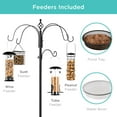 thumbnail image 4 of Best Choice Products 89in 6-Hook Bird Feeding Station, Steel Multi-Feeder Stand w/ 4 Feeders, Tray, Bird Bath - Black, 4 of 9