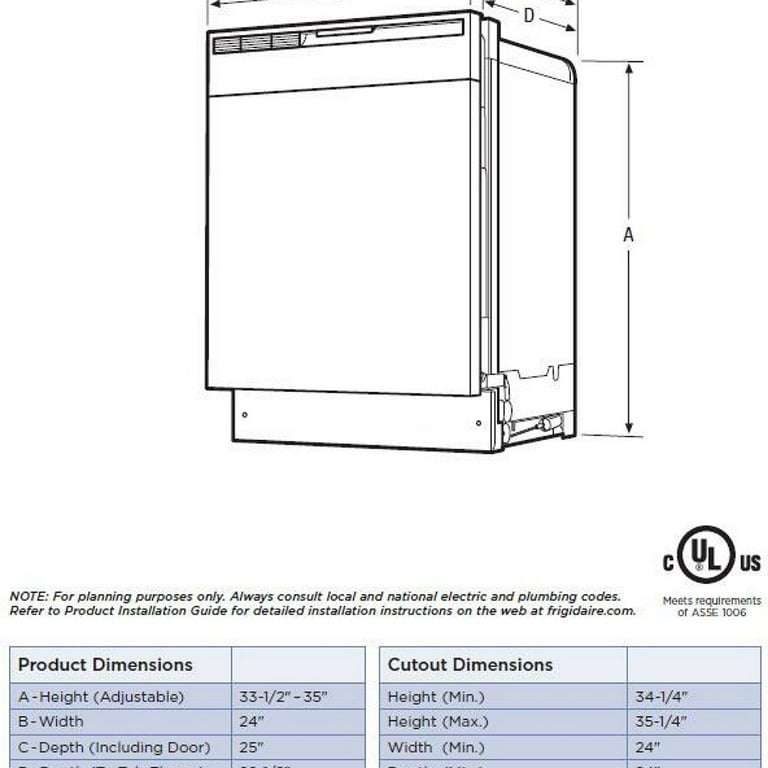 Dishwasher Dimensions Inches