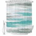 thumbnail image 2 of Turquoise Gray White Waterproof Fabric Shower Curtain,Country Abstract Ombre Mottled Waterproof Fabric Shower Curtain for Bathroom Curtains Bathtubs Hotel Shower Curtains with 12 Hooks Standard 66x72, 2 of 8