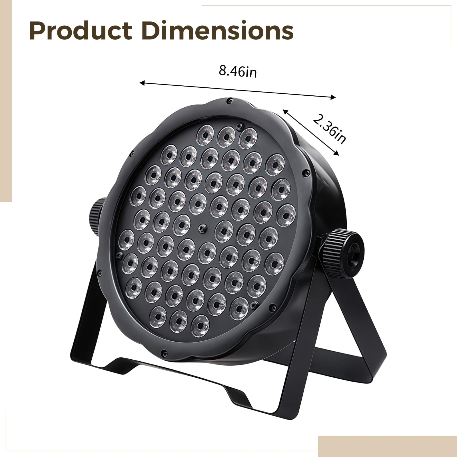 RGBW DMX PAR Can Light, 54 LED Stage Lighting with Sound Activation, Adjustable Brightness, for DJ, Band, Club, Party, Event, Black Steel Housing