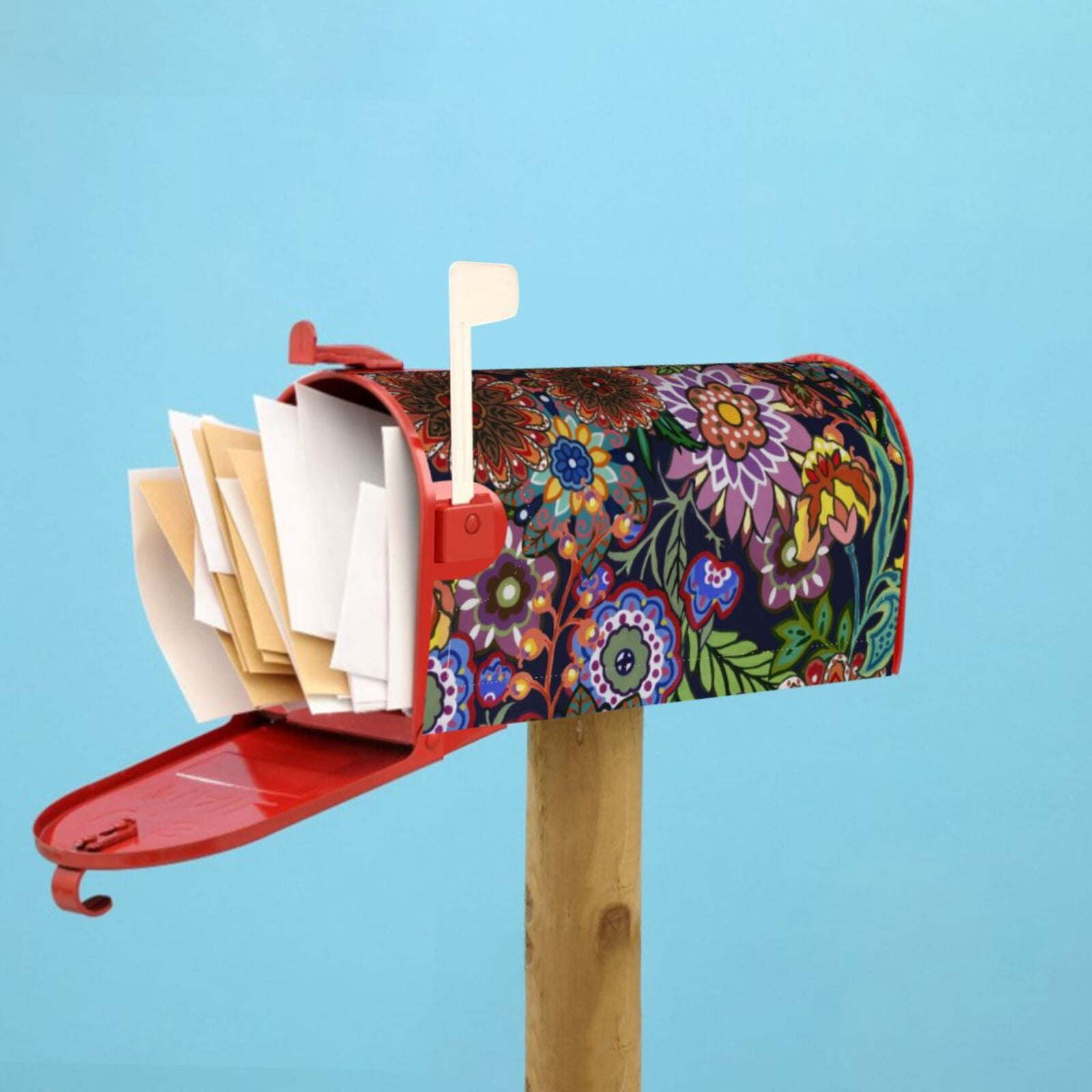 Xecao Vintage Floral for Mailbox Cover with Magnetic Strips, Waterproof and Sunscreen, Adds a Decorative Touch to Your Garden Yard.