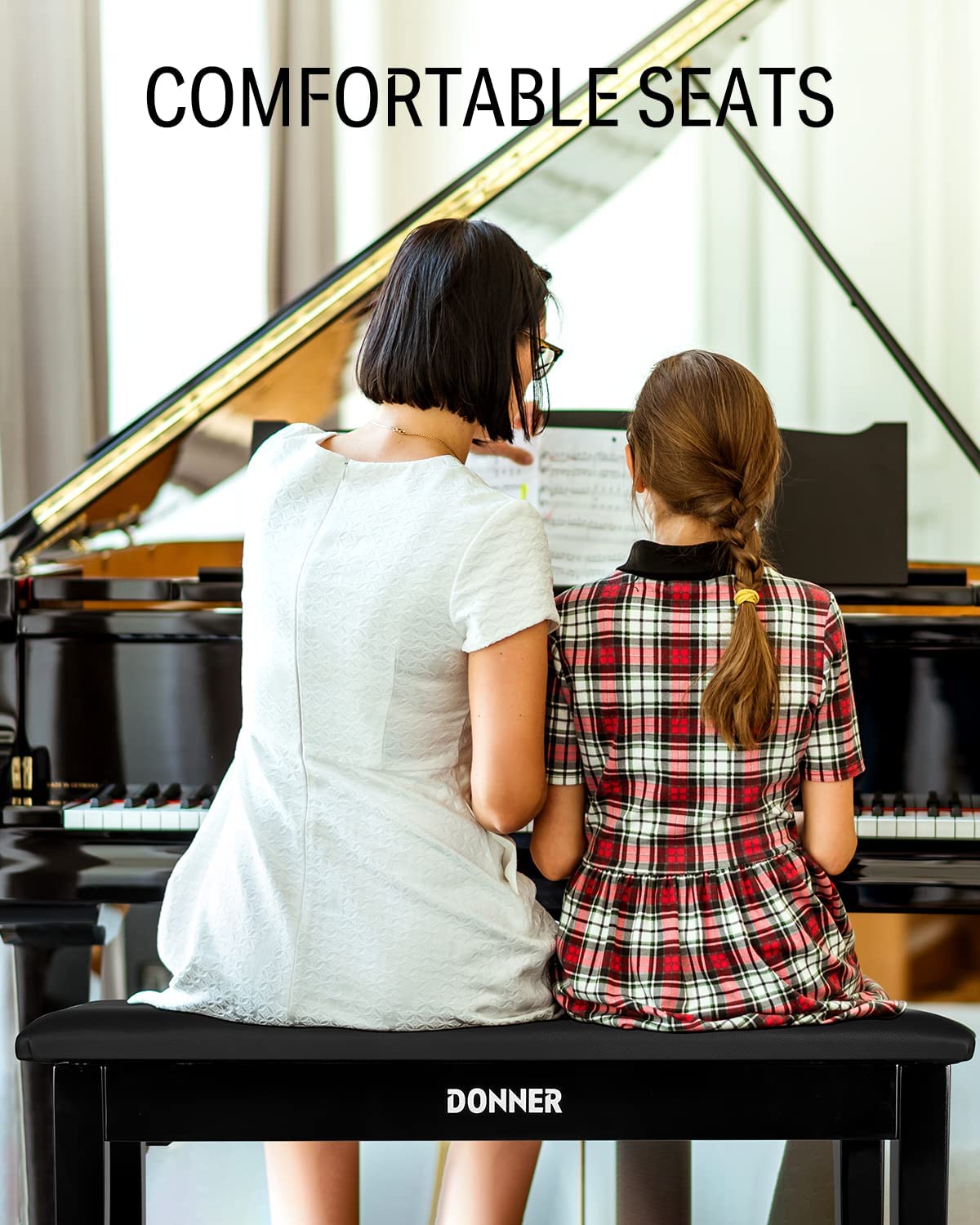 Donner Duet Piano Bench with Storage photo 4