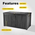 thumbnail image 7 of fazzn 180 Gallon Resin Deck Box Waterproof Outdoor Storage Box for Patio Furniture Pool Accessories Indoor Storage for Cushion Garden Tools (Black), 7 of 7