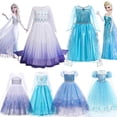 thumbnail image 2 of Vestido de princesa Elsa de Disney para niñas, disfraz de Frozen de manga larga para cumpleaños de niños, disfraz elegante para fiesta de carnaval 2024, 2 of 5