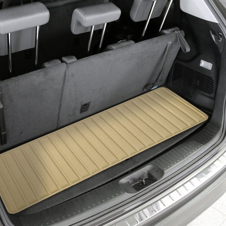FH Group, Cargo Liner 14" For Truck SUV Faux Leather Heavy Duty Stripe Design Beige