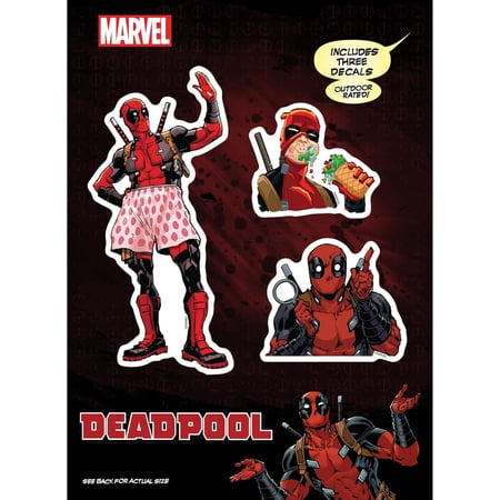 Marvel Deadpool Vinyl Decals – Set of 3 Deadpool Vinyl Car Stickers for Window Truck Bumper Laptop Tumbler Cup Cell Phone Marvel Licensed