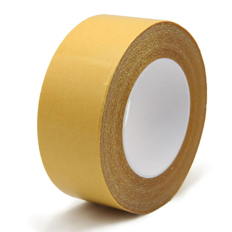 RecareTek Double Sided Tape 2x66FT Strong Sticky Thin Fabric Carpet Tape  with Fiberglass Mesh and Acrylic Transparent Adhesive Keeps Rugs in Place  on