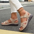 thumbnail image 4 of YOUYEDIAN Orthopedic Sandals for Women Arch Support Flat Wedge Sandals Wide Slip on Non Slip Hiking Shoes Soft 2026 New Foam Shoes, 4 of 5