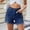 Blue, variant on ClodeEU Women High Waisted Jean Shorts,Stretchy Ripped Trendy Casual Denim Shorts with Frayed Hem Black,Womens Plus S