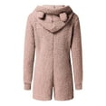 thumbnail image 3 of Mchoice Onesie Pajamas for Women Cartoon Bear Onesise Sleepwear Cute Fuzzy Warm Sherpa Fleece Hooded Romper Short Jumpsuit Playsuit One Piece Pajamas on Clearance, 3 of 5