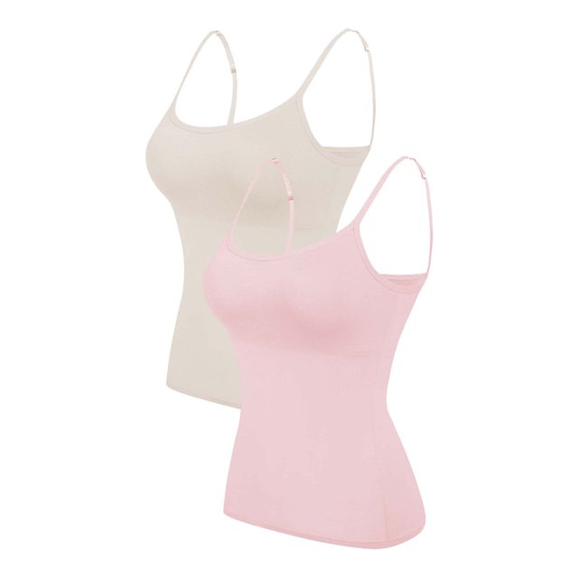 2PC Camisole Women's Chest Pad With Four Seasons Plus Size Modal Outer Wearing Base Beauty Back Top
