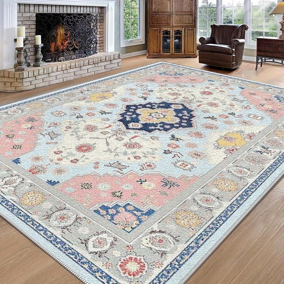 5.3'x7.5' carpet runners non slip thick carpet for living room low pile area rug neutral area rug soalmost area rug