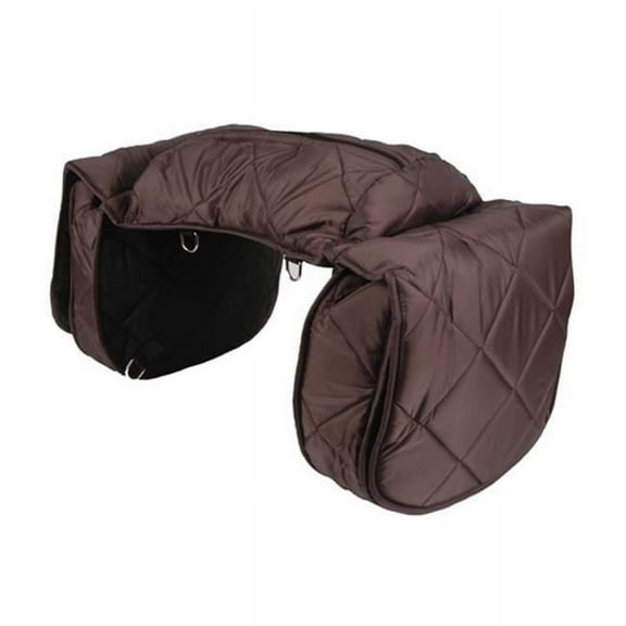 Large Quilted Cooler Saddle Bag, Brown