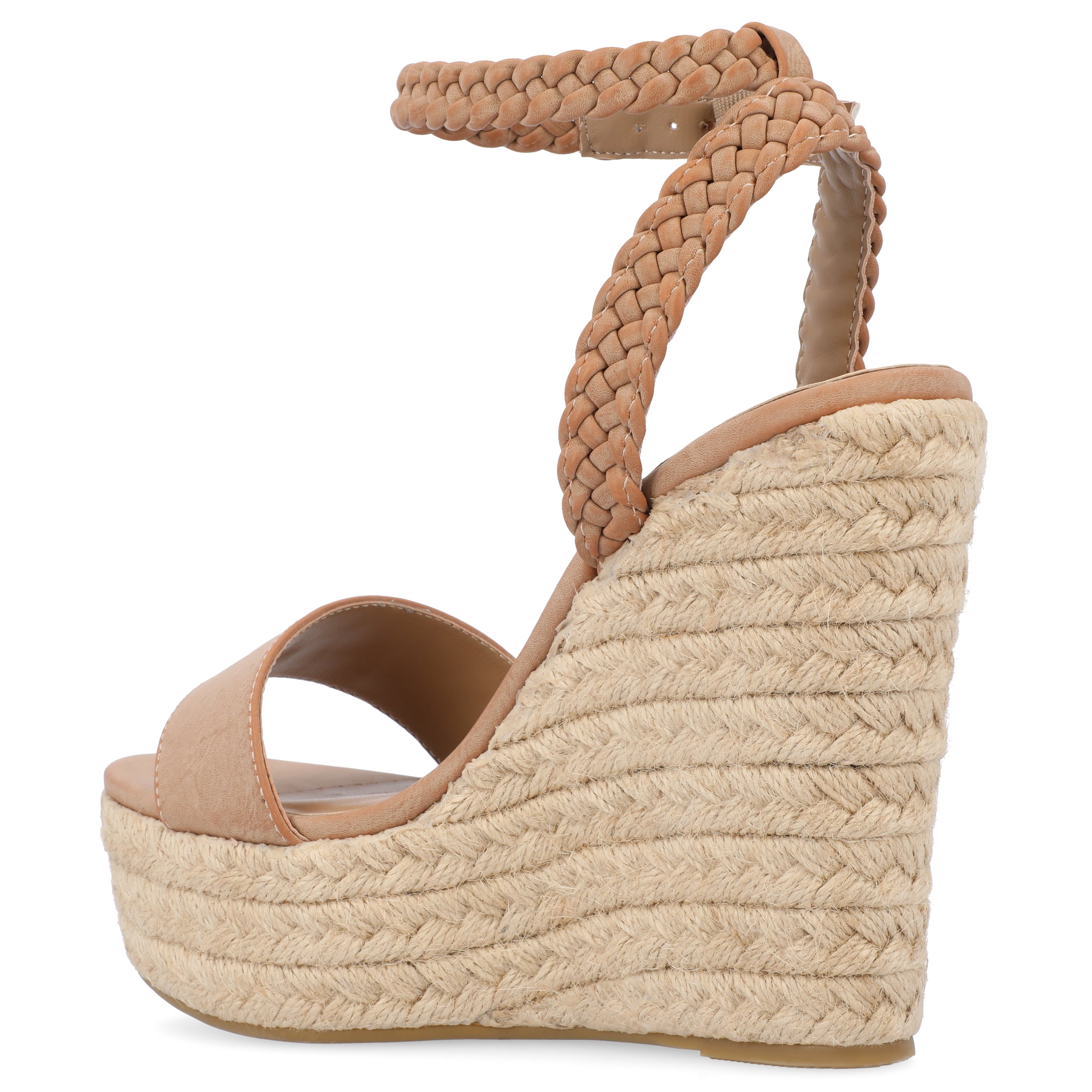 Journee Womens Andiah Buckle Espadrille Wedge Sandals