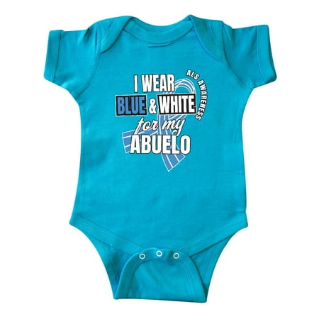 

Inktastic I Wear Blue and White For My Abuelo ALS Awareness Gift Baby Boy or Baby Girl Bodysuit