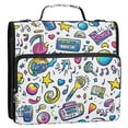 thumbnail image 5 of FORMRS Zipper Binder with Shoulder Strap 2-inch Ring 500 Sheet Capacity File Bag, Blue Doodle Pattern, 5 of 5