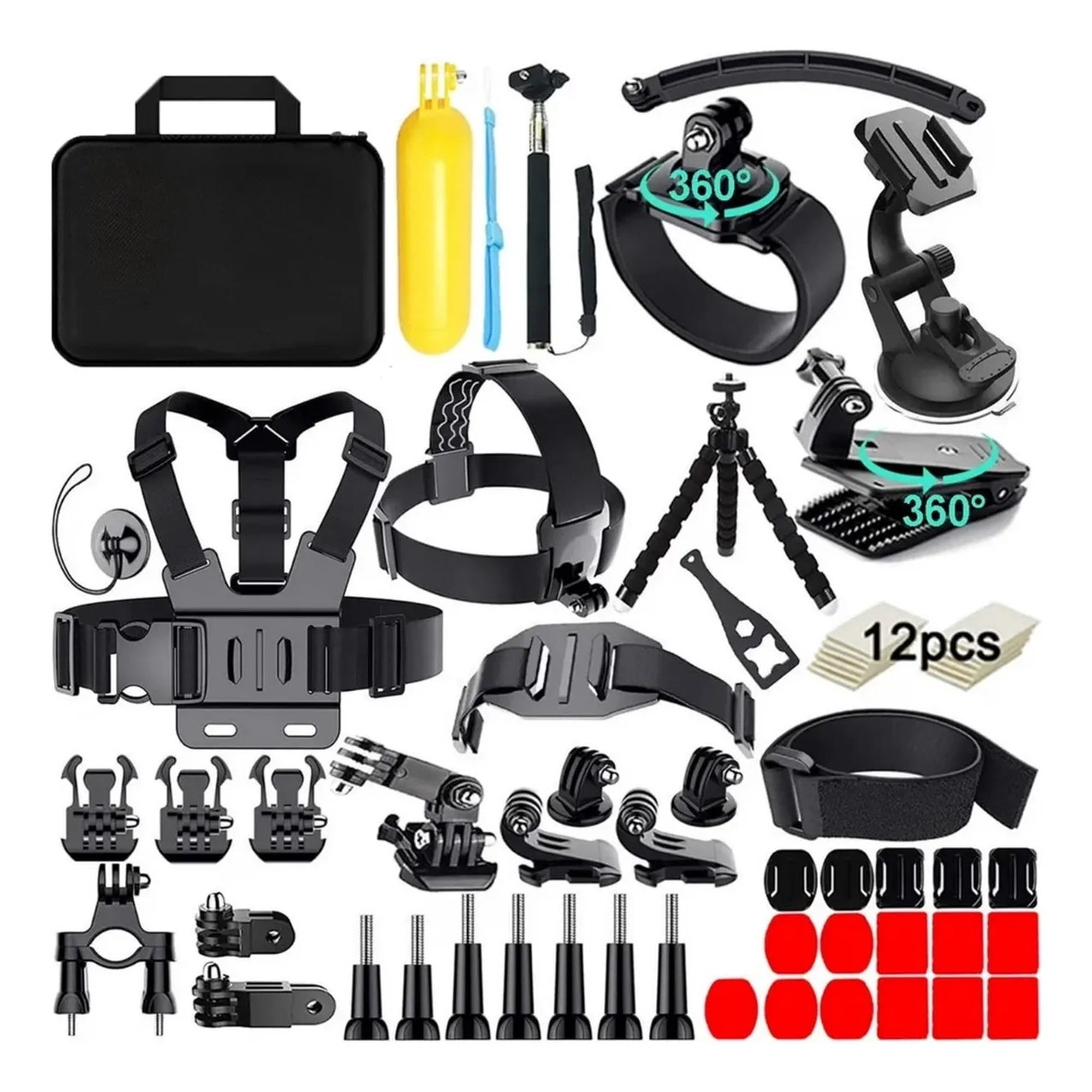 HONGDAK 61 in 1 Action Camera Accessories Kit for Gopro Hero 13/12/11/10/9/8/7/6, Gopro Max, Gopro Fusion, Insta360, Dji Osmo Action