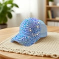 thumbnail image 6 of Diceymbol Glitter Sequin Baseball Cap Adjustable Sparkly Party Hat for Women, Breathable Mesh Sun Hat with Ponytail Hole for Outdoor, Travel, and Daily Wear, 6 of 8