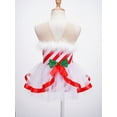 thumbnail image 6 of Zaldita Kids Girls Christmas Sleeveless Striped Dress Figure Skating Dance Performance Leotard Red 10, 6 of 7