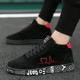 thumbnail image 2 of Platform High Top Fashion Sneakers for Women Men Couple Valentines Day Heart Autumn Casual Walking Flat Shoes, 2 of 6