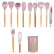 thumbnail image 1 of Juego de 12 utensilios de cocina de silicona con mango de madera para cocina casera, color rosa, 1 of 15