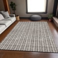 thumbnail image 6 of HomeRoots 673887 5 x 8 ft. Taupe & Ivory Striped Transitional Washable Machine Made Rectangle Area Rug with UV Protection, 6 of 9