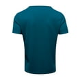 thumbnail image 4 of AHTJRT Men's Deep V-Neck Shirt Ribbed Short Sleeve Stretchy T-Shirt Low Cut Muscle Tee Light Blue 2XL, 4 of 6
