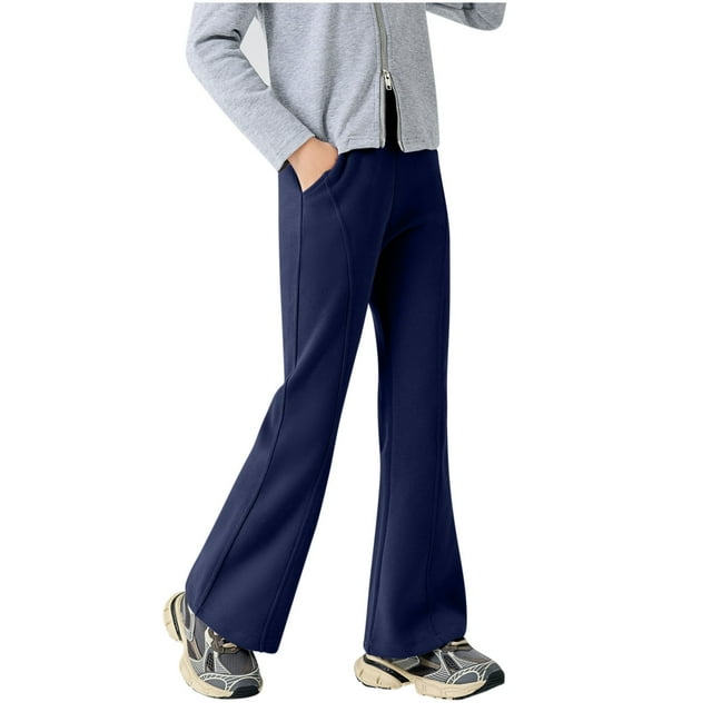 Pantalons de Robe pour Filles, Pantalons Sanitaires Polyvalents avec Style Pattes d'Éléphant pour Sorties Décontractées