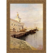 View Of Venice (The Dogana) 28x38 Large Gold Ornate Wood Framed Canvas Art by Julius LeBlanc Stewart