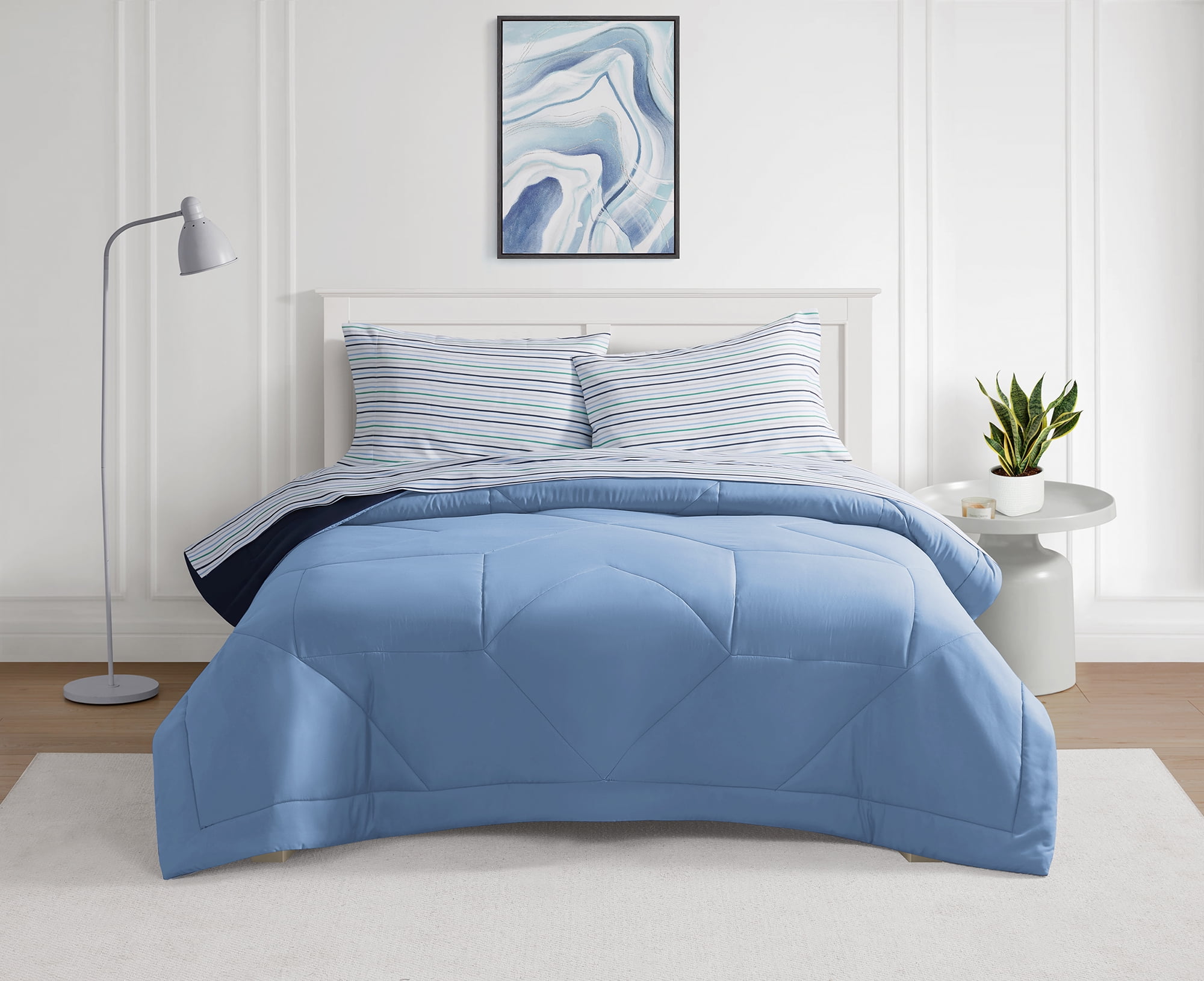 Bco Home 5-Piece Cooling Technology Navy Comforter and Sheet Set, Queen