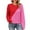 Hot Pink fall fashion must haves women, variant on New Arrivals BeiFu Sweaters for Women Plus Size Long Sleeve Pullover Professional Tops Fall Clothes Womens Knit Sweater Long Sleeve Shirts