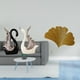 thumbnail image 2 of Figuras De Cisne, Escultura De Cerámica Y Hierro Forjado, Hojas De Ginkgo, Decoración De Pared, Estatua Abstracta Para Sala De Estar, Oficina, Estante, Aniversario, Comedor., 2 of 8