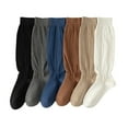 thumbnail image 3 of Granjero Gordo 2 pares de calcetines de algodón de cuello redondo, finos, suaves, cómodos y transpirables, calcetines deportivos casuales, azul oscuro, 3 of 5