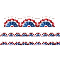 Charles Leonard Patriotic Magnetic Borders/Trims, Scallop Cut, 24' per Pack, 2 Packs