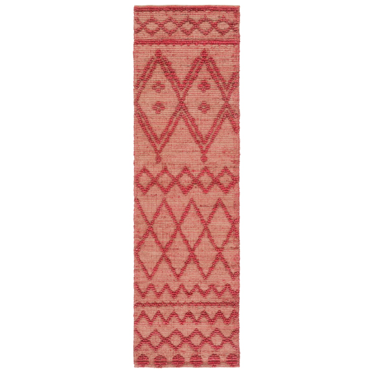 SAFAVIEH Natural Fiber Alfred Geometric Area Rug, Red/Natural, 3' x 5'