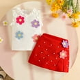 thumbnail image 4 of Xudanell Baby Girl Summer Outfits Colorful Floral Top Flower Applique Short Skirts 2pcs Girls Party Clothes Red 6-9 Months, 4 of 9