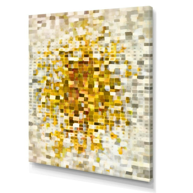 Designart Glam Yellow Explosion Blocks Canvas Wall Art