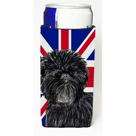 

Affenpinscher With English Union Jack British Flag Michelob Ultra bottle sleeves For Slim Cans - 12 Oz.