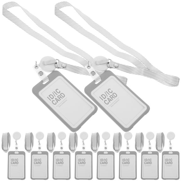 Worgeous  10 Sets Lanyards for Id Badges Cards Easy-to-pull Retractable Work