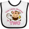 thumbnail image 3 of Inktastic Little Monkey Girl 2nd Birthday Girls Baby Bib, 3 of 4