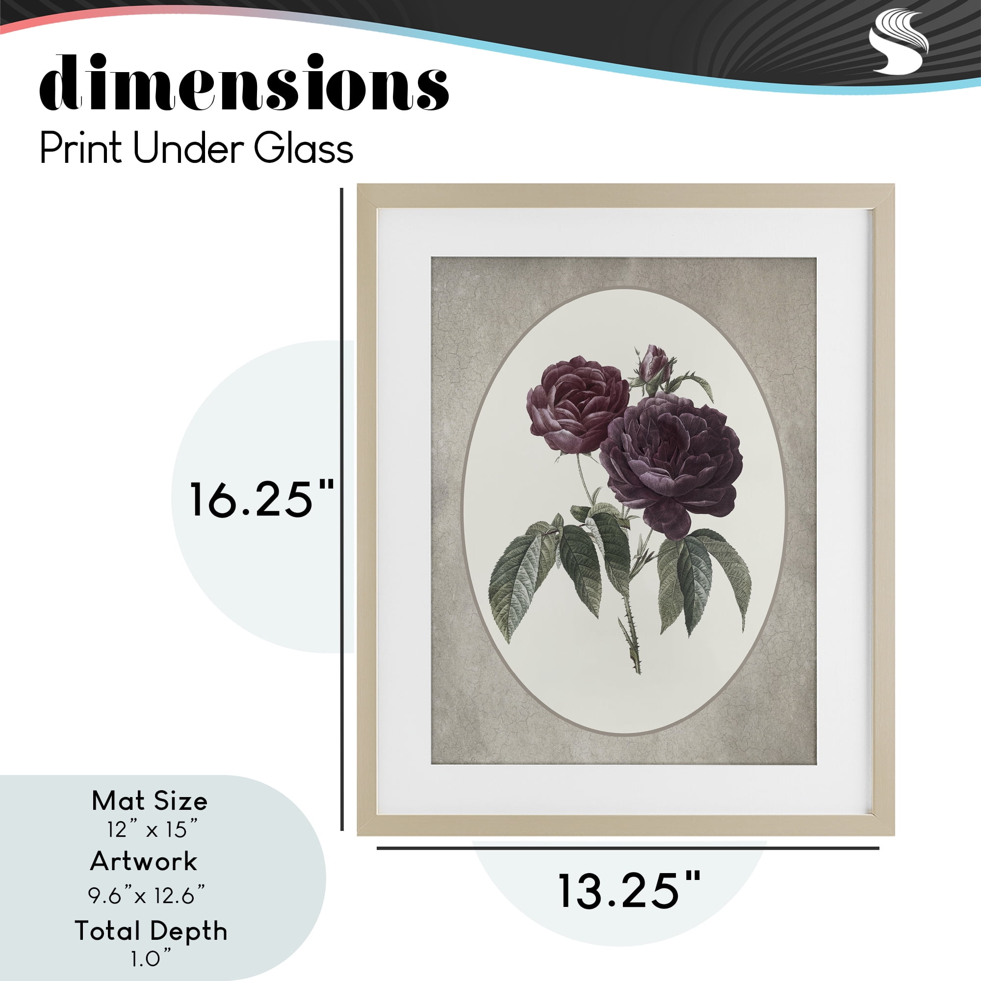 Vintage Blooms within Oval Birch Framed Print Under Glass, design by Lettered and Lined