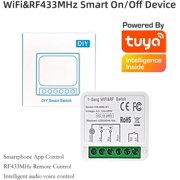 Smart WiFi Light Switch, RF Wireless Remote Control Switch Kit, APP & RF433MHz, Compatible with Alexa/Google Home,Voice Control,Timer Function,No Hub Required,16A