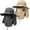 Dark Gray & Khaki, variant on 2 Pieces Men's Wide Brim Fishing Hat Outdoor UPF 50+ Sun Protection Removable Face and Neck Flap