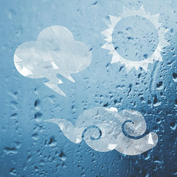 Raindrops 1 Set Silver Static Cling Window Sticker, Removable Car Decoration Decal