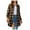 Brown#fall jackets for women trendy, variant on DDAPJ pyju Lightweight Shacket for Women Mid Long Shirt Jacket Oversized Boyfriend Plaid Shirts Black XL