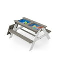 thumbnail image 6 of 3-in-1 Kids Outdoor Wooden Picnic Table W/ Umbrella, Convertible Sand & Wate W/ Toys, Gray, 6 of 10